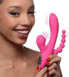 7 Inch Silicone Dildo with Balls - Berry