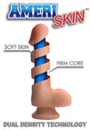 9 Inch Ultra Real Dual Layer Suction Cup Dildo- Medium Skin Tone