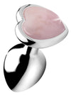 Authentic Rose Quartz Gemstone Heart Anal Plug - Large