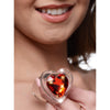 Heart Gem Glass Anal Plug - Large