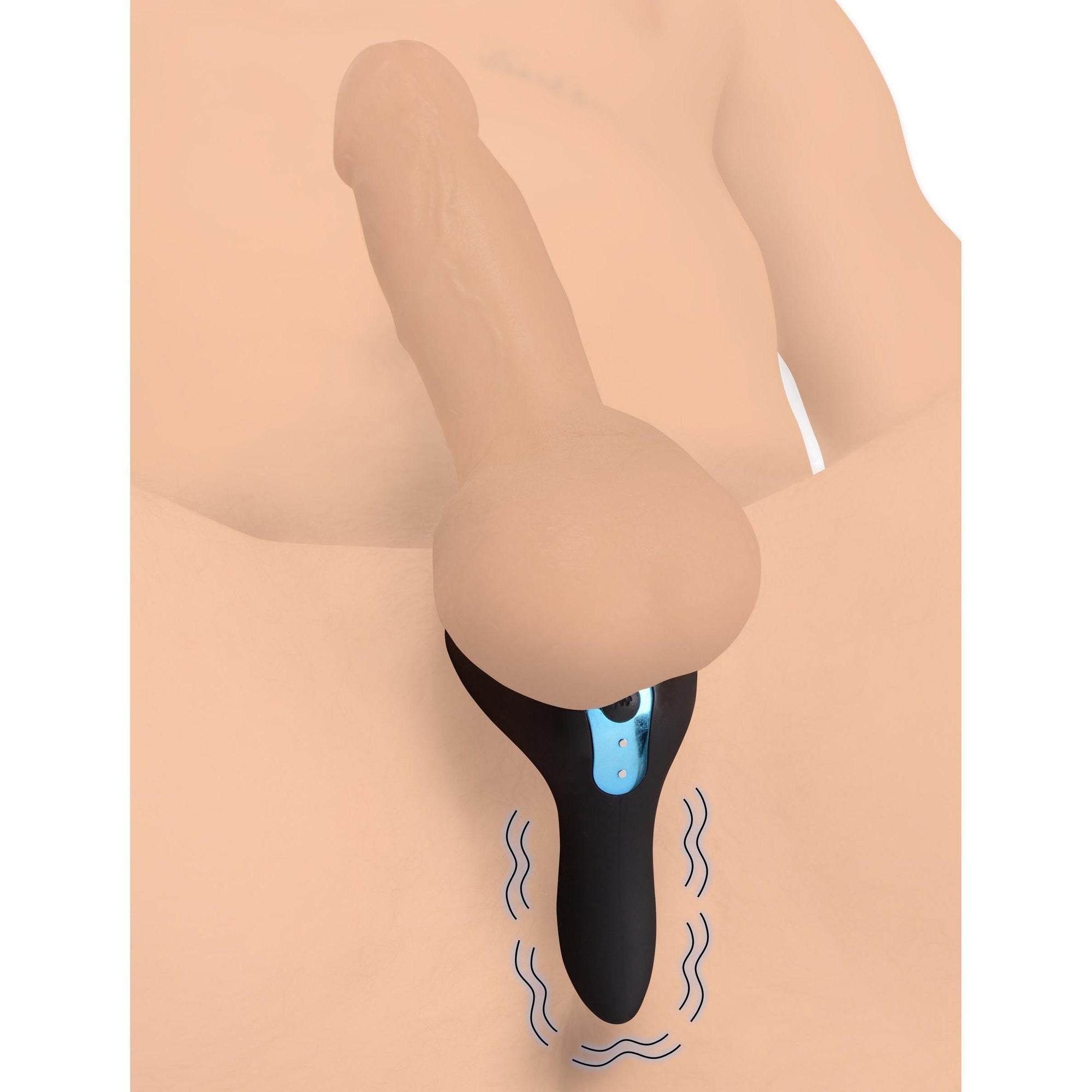 Power Taint 7X Silicone Cock and Ball Ring with Remote