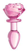Rose Glass Anal Plug - Large
