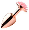 Rose Gold Anal Plug with Flower - Large