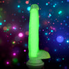 7 Inch Glow-in-the-Dark Silicone Dildo with Balls -