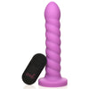 21X Soft Swirl Silicone Rechargeable Vibrator with Control - Violet